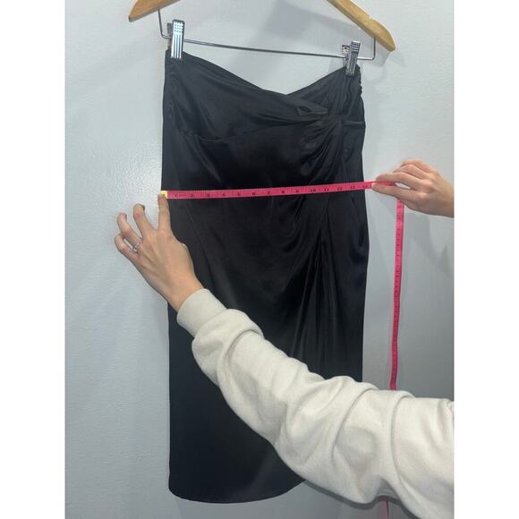 Amanda Uprichard Silk Skirt- Ansley Midi Wrap Slip Silk Black Skirt- Size Small - Picture 14 of 15